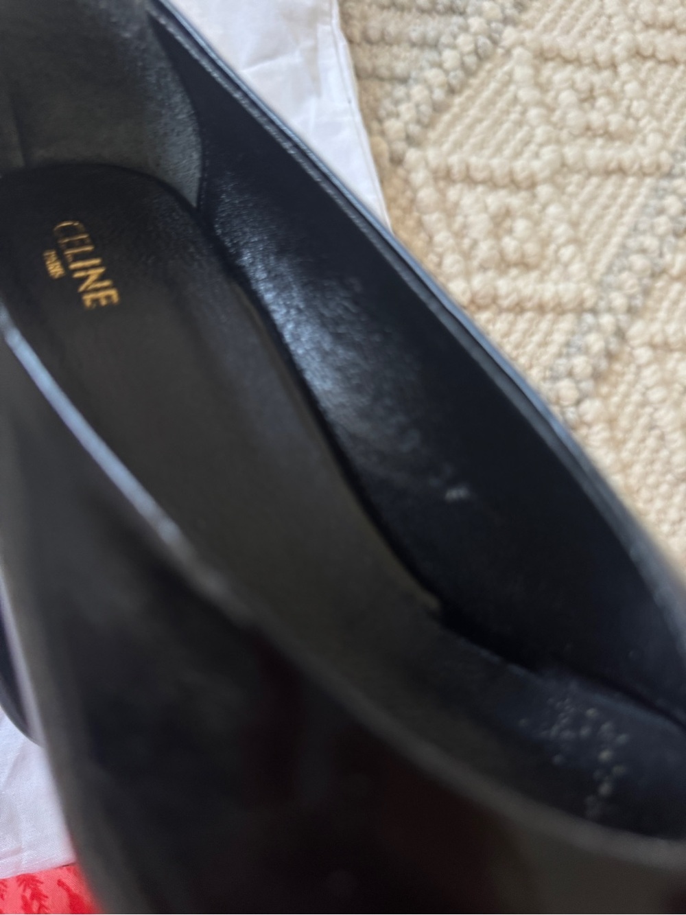 Celine Black Patent Leather Pumps with Gold Double C Logo - Picture 11 of 12